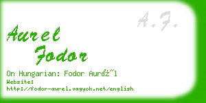 aurel fodor business card